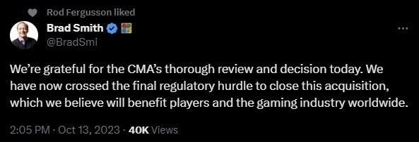 英國批準(zhǔn)微軟收購動視