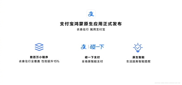 鴻蒙版支付寶快速迭代十余版 數百萬小程序已可用