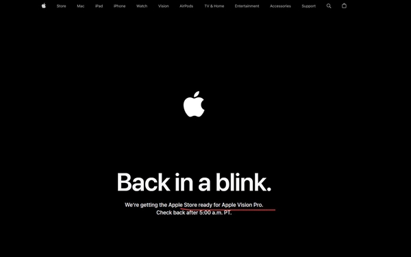 蘋果官網進入維護狀態：Vision Pro即將預售 賣2.5萬元